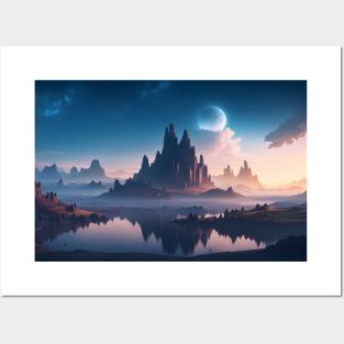 Natural landscape on another planet Posters and Art